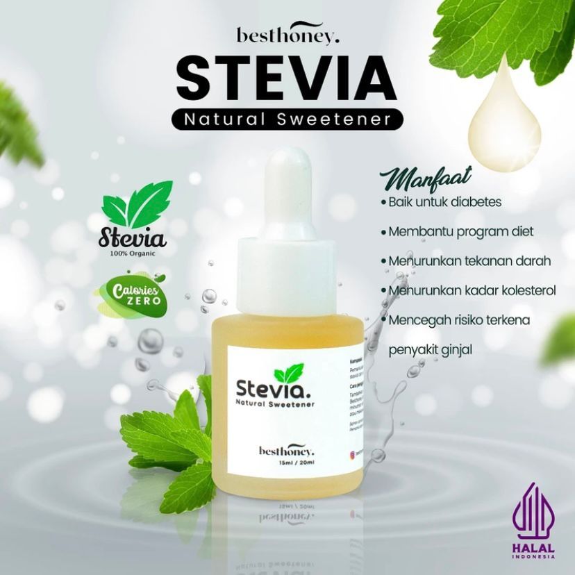 

Best Honey Stevia - Pemanis Alami - Stevia Gula Cair - Stevia Tetes - Paket Hemat 30ML & 40ML