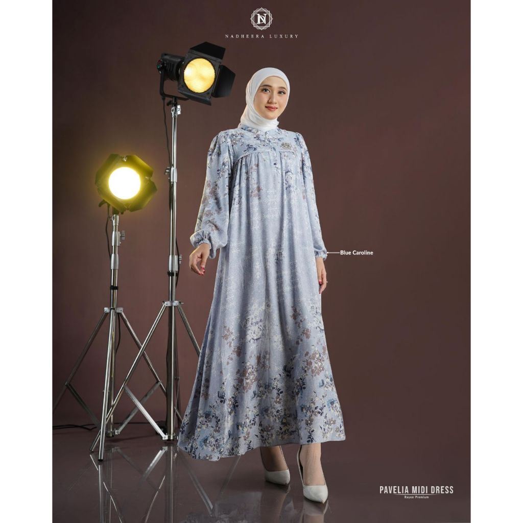 Nadheera Luxury Pavelia Midi Dress PAVELA PAVELLIA GAMIS TERBARU RAYON PREMIUM NADHERA