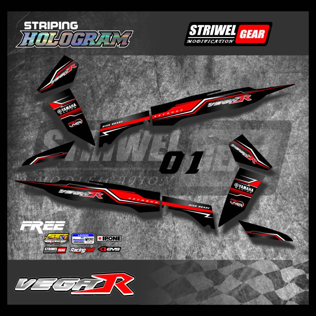 Vega New Stiker List Striping Hologram Yamaha Vega New F1-01
