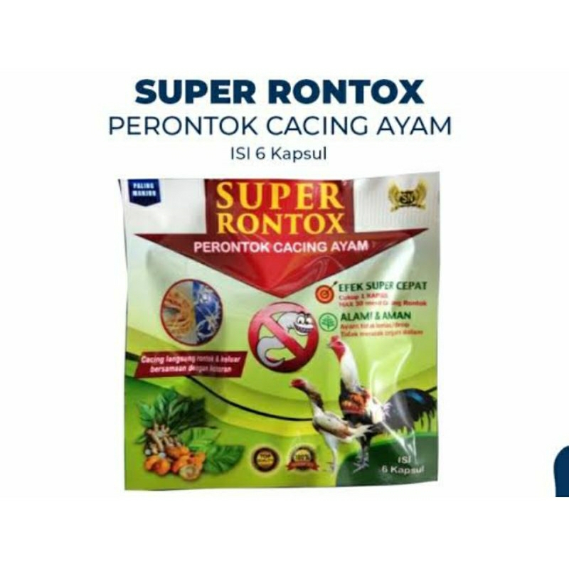 SUPER RONTOK OBAT CACING AYAM UNGGAS BURUNG SUPER RONTOX