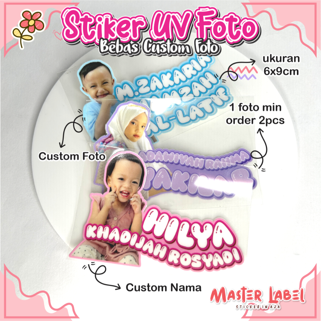 

Stiker UV Custom Foto Custom Nama Stiker Foto Waterproof Stiker Foto Timbul