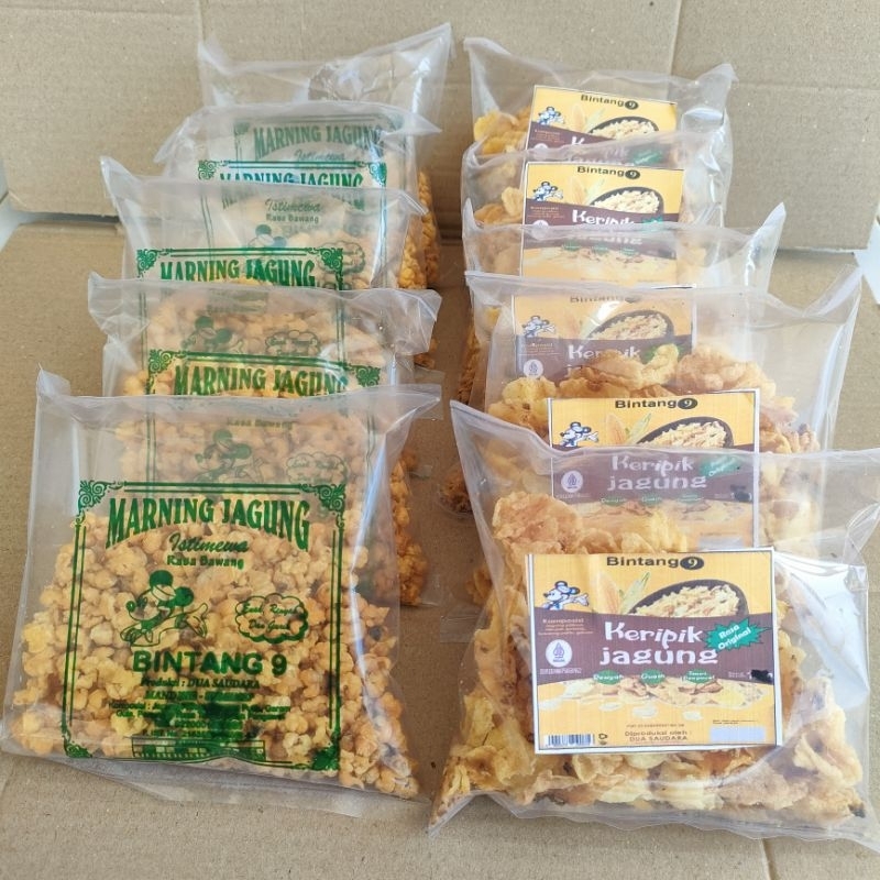 

Paket 10bks Marning Jagung - Jagung Geprek - Khas Madura - Cap Bintang 9 Manding Sumenep