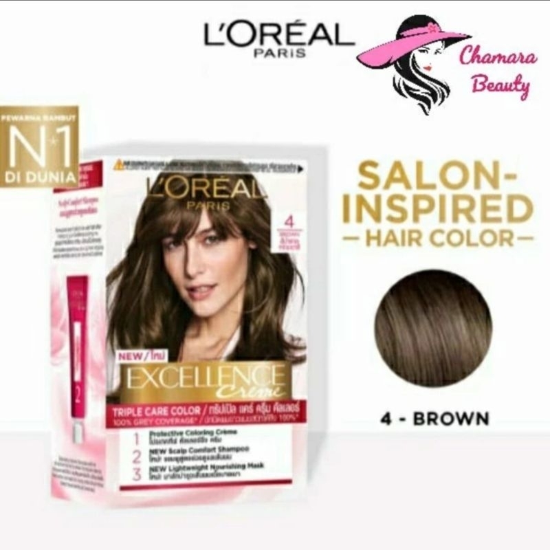 L'Oreal Paris Excellence Creme Brown - 4.semir loreal,loreal hair color,hair color loreal