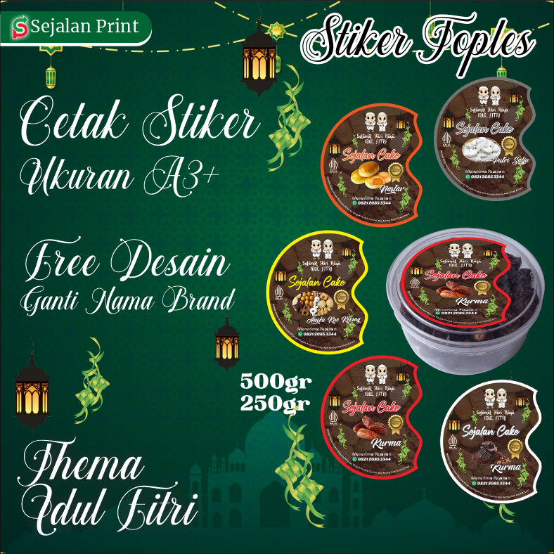 

Stiker Toples Aneka Kue Kering Edisi Lebaran Idul Fitri Custom Seal Jar 250gr 500gr Toples