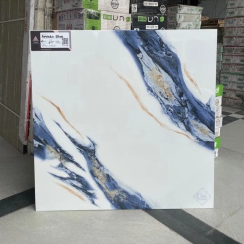 granit /keramik lantai motif marmer 60x60 glosay amreta blue