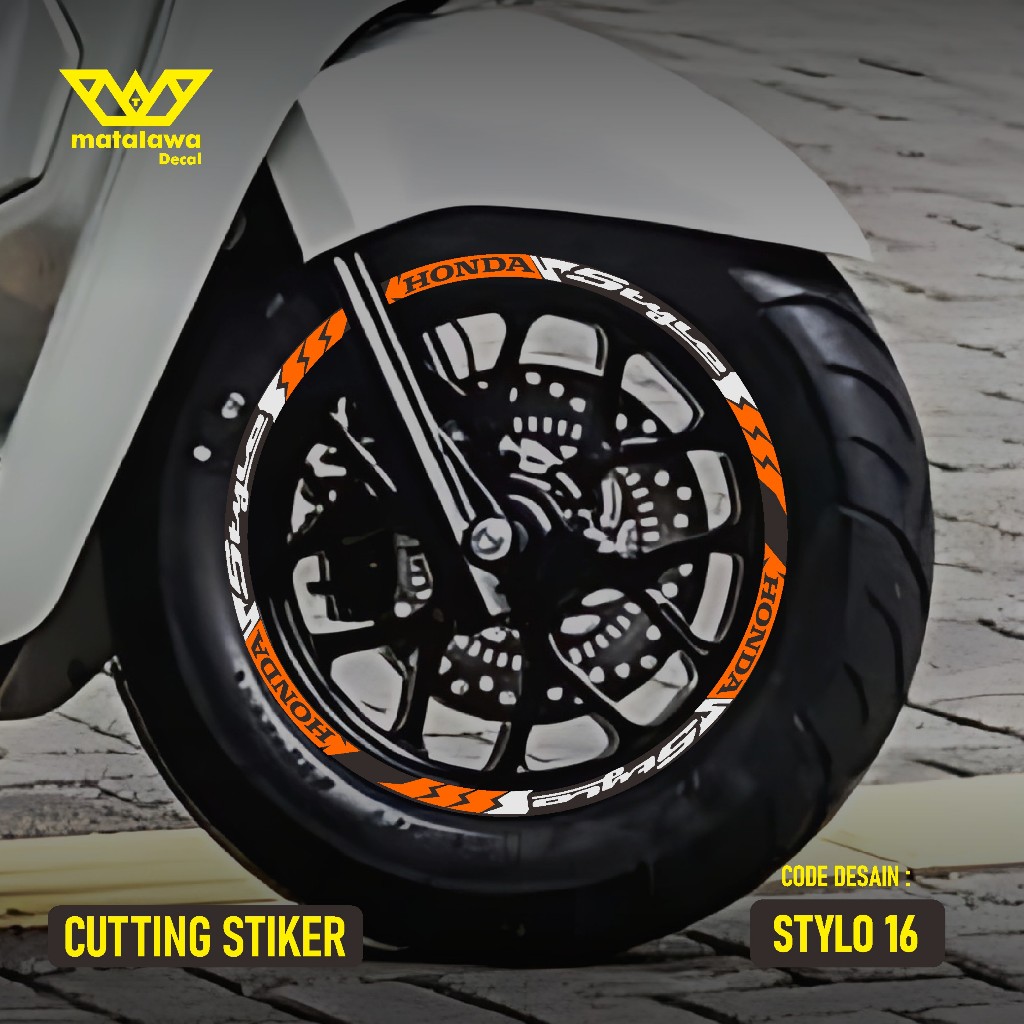 CUTTING STICKER VELG STYLO 160 RING 12 STIKER LIS LIST VARIASI BAN VELG MOTOR HONDA STYLO 16