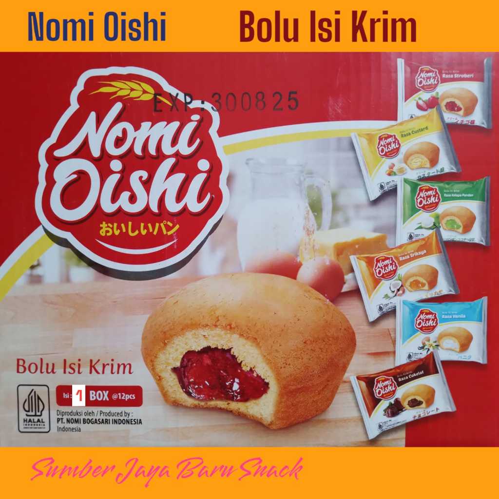 

Nomi Oishi Bolu Krim | Isi 12 Pcs @ 26 g