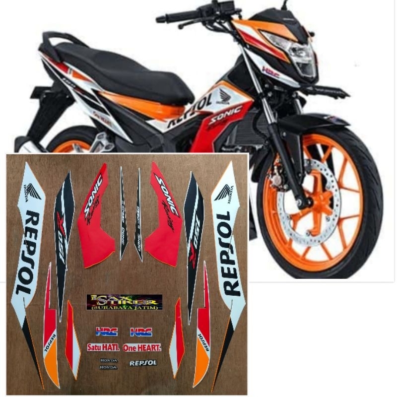 Striping Original Honda Sonic 150 R Repsol tahun 2015