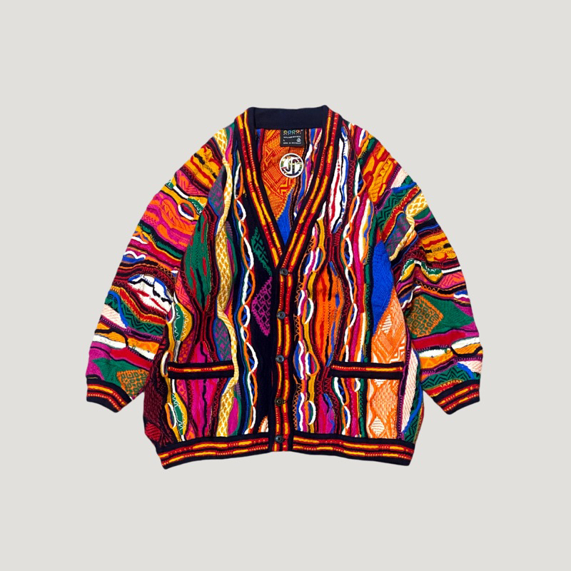 Vintage Authentic COOGI Australia Colorway Lava Knit Cardigan | Vintage COOGI Cardigan