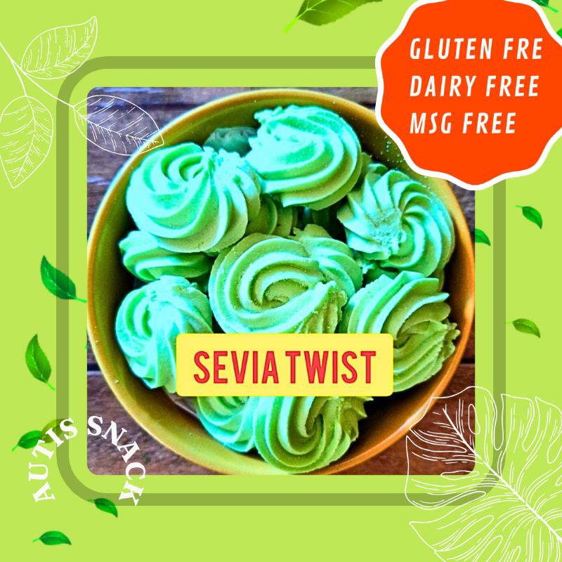 

SEVIA TWIST NON TELUR, AUTIS FOODS, GLUTEN FREE/ DAIRY FREE/ MSG FREE / SNACK AUTISME