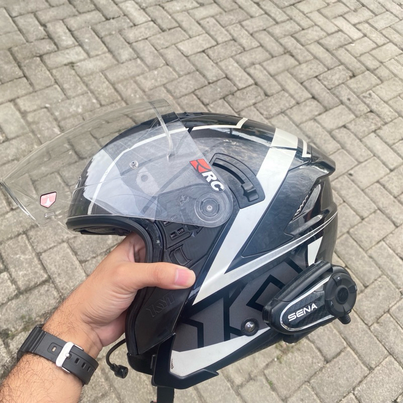 Helm KYT NFJ White Motion (Tidak termasuk Intercom)