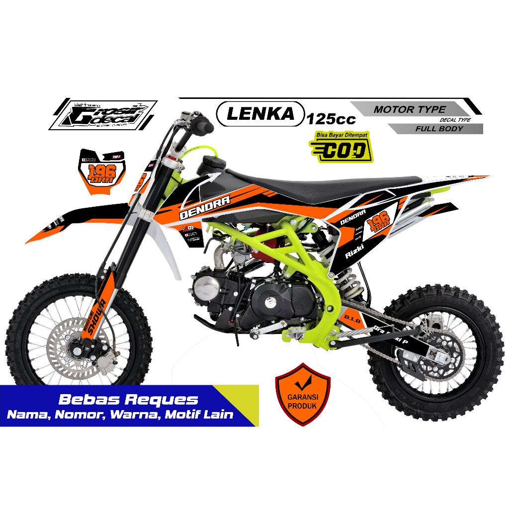 Decal Mini Trail LENKA 125cc SYMOTOS 110cc RFZ 125cc Full Body Free Custom