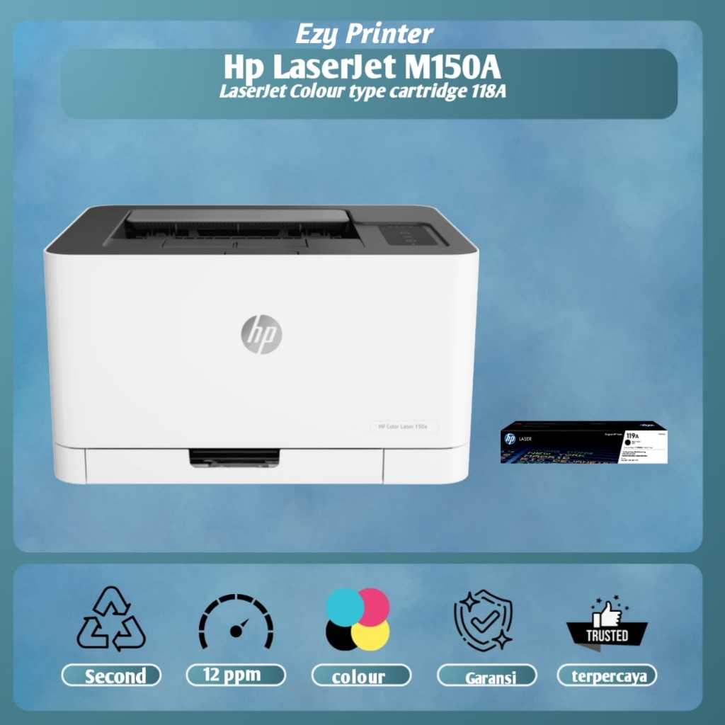 printer hp laserjet color M150A - tipe catridge 119a - printer foto & dokumen minimalis