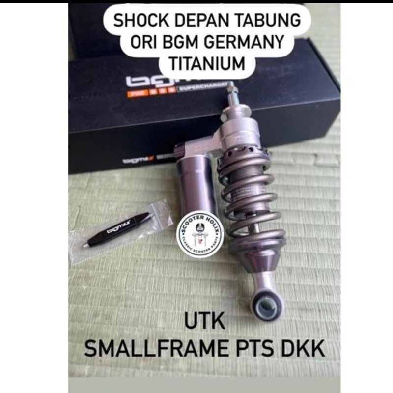 Shock depan BGM tabung titanium grey utk smallframe pts dkk