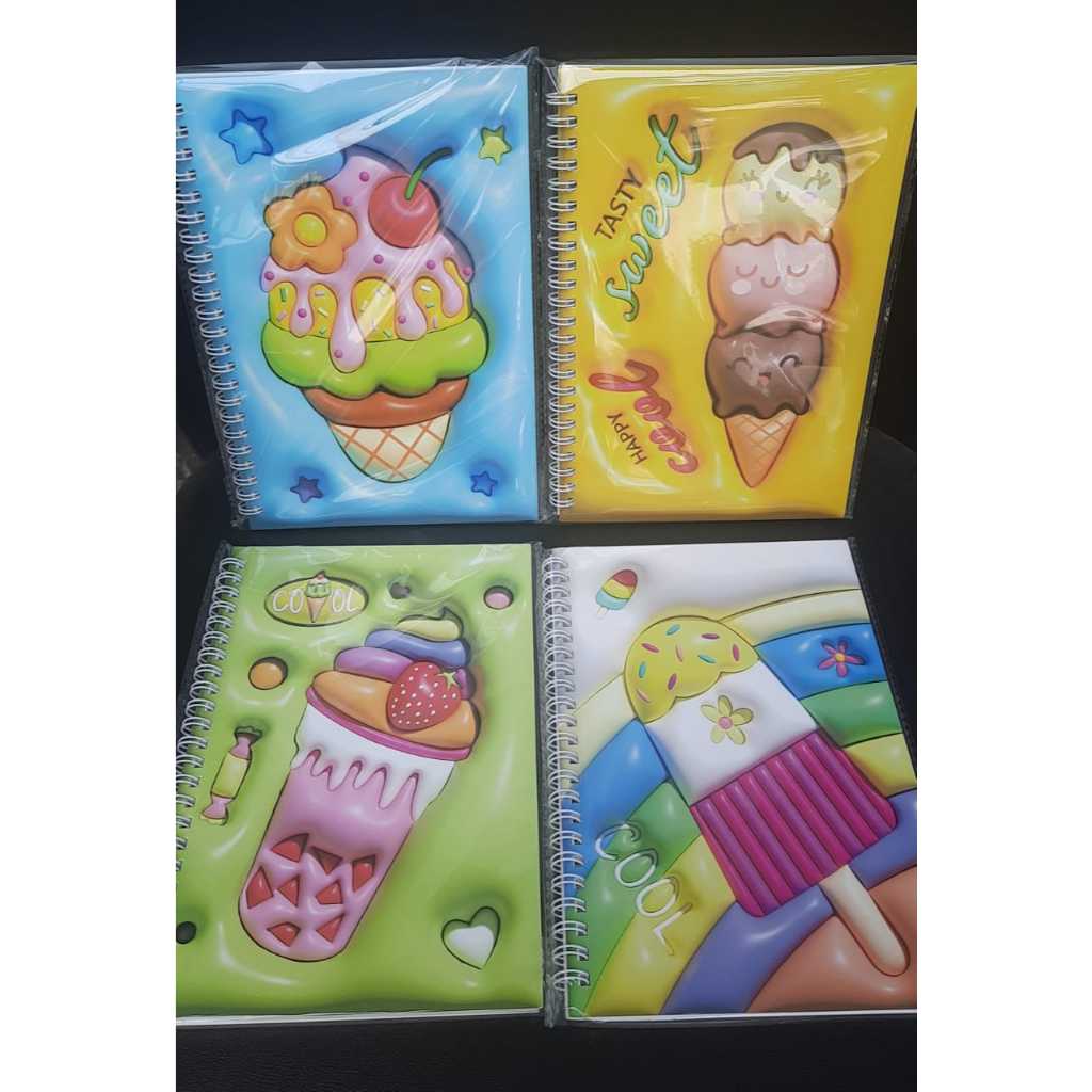 

Notebook Spiral A5 Fancy / Diary Ring Spiral A5 58lembar Karakter Lucu motif Karakter 3D Cat, Ice Cream, Dino, Mixue