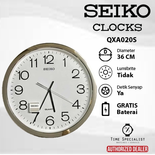 Jam Dinding SEIKO QXA 020S Silver ORIGINAL SEIKO