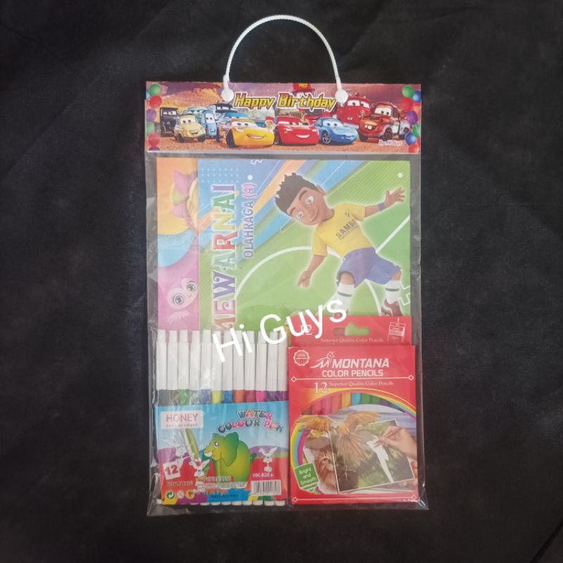 

Paket buku mewarnai dan pensil warna spidol bingkisan hampers ulang tahun anak ( PW5 )