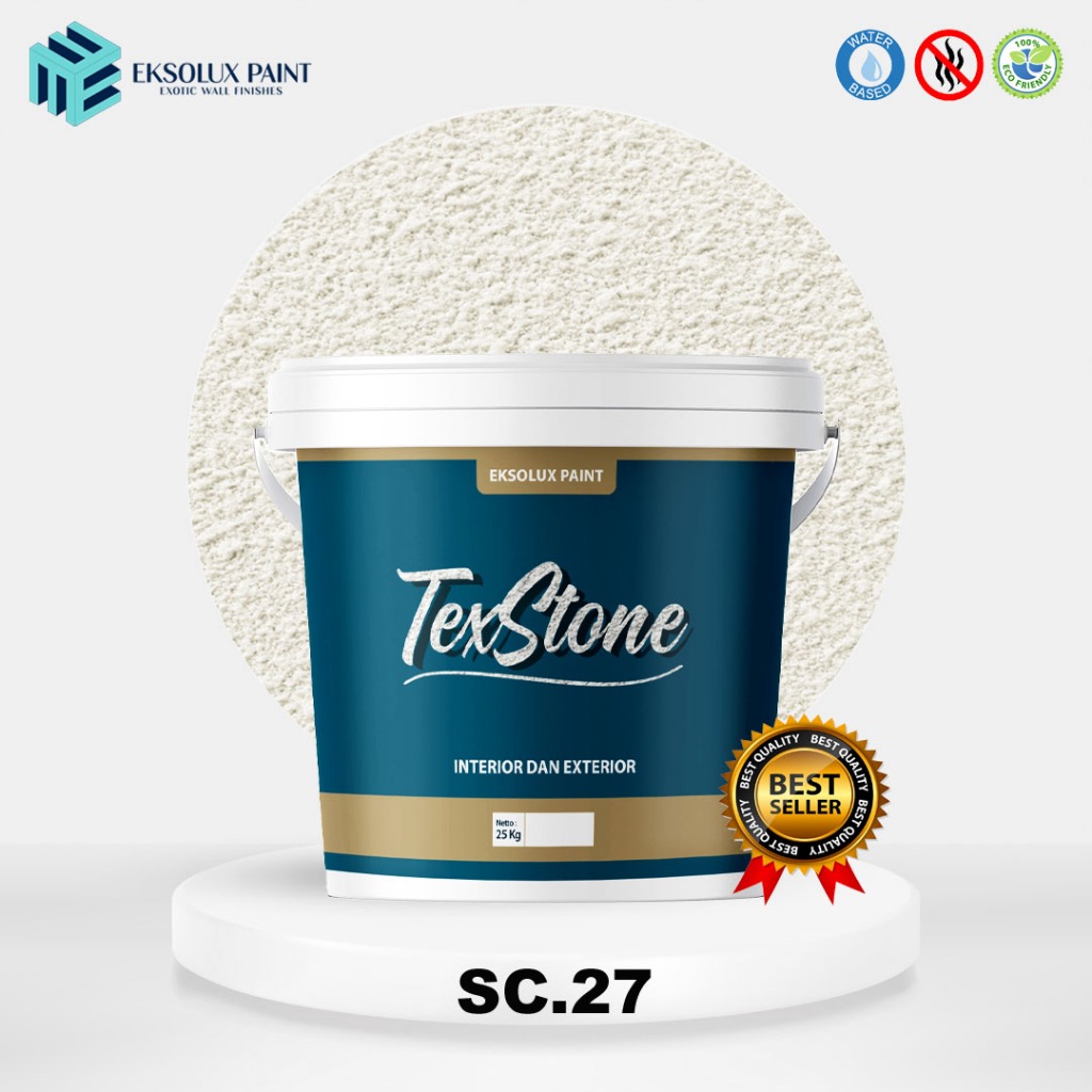 Cat Tembok Tekstur Pasir Kamprot Putih 25 kg INTERIOR EXTERIOR SC.27 TEXSTONE - Cat Texture Kamprot
