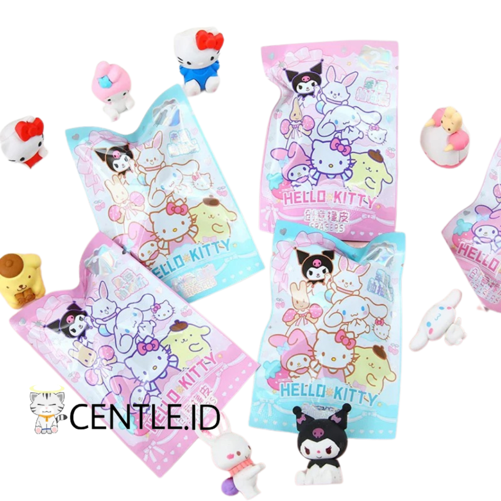 

CENTLE.ID PENGHAPUS PLASTIK BAG SANRIO ERASER SANRIO CUTE BLIND BOX BAG PENGHAPUS PENSIL TERJANGKAU
