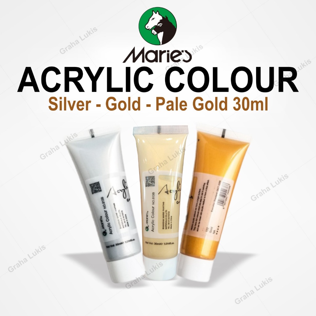 

Maries Acrylic Colour 30ml Gold / Pale Gold / Silver 30 ml