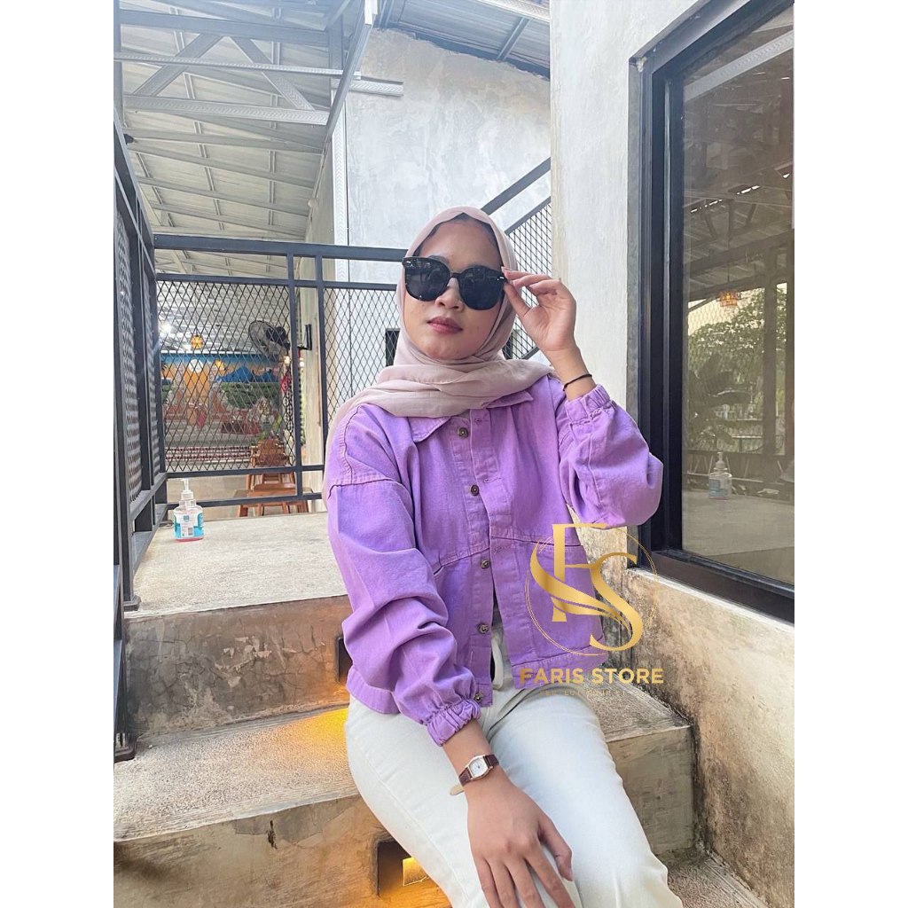 Jaket Jeans Vintage Oversize Wanita Lengan Balon Jacket Oversize Jeket Jumbo Wanita Cewek Terbaru