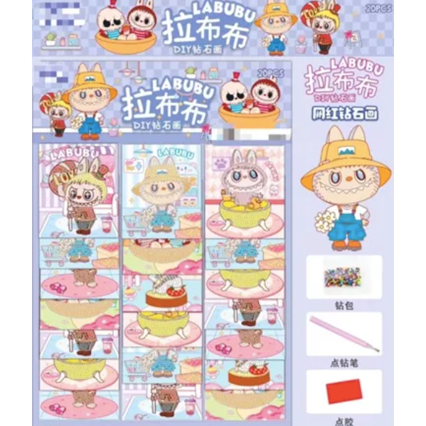 [ISTY] Labubu Diamond Painting Pop Mart Tempel Manik Manik Stiker