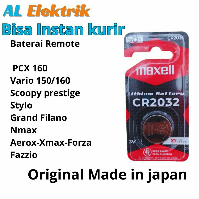 Baterai batre remote remot motor Honda PCX 160 Vario 150 160 Stylo Aerox Fazzio Nmax original
