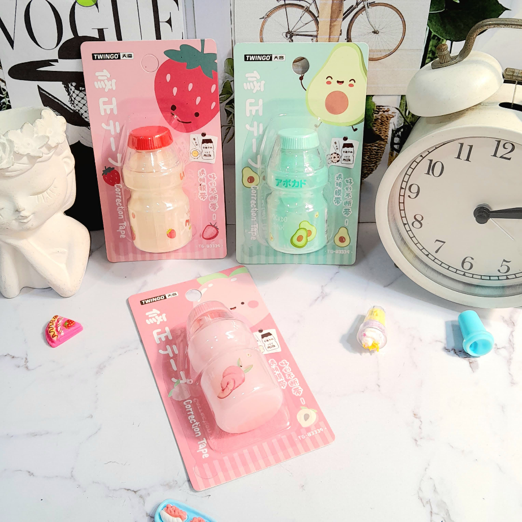 

CORRECTION TAPE LUCU MODEL YAKUL MILK DRINK READY 3 WARNA HARGA MURAH TIP EX IMUT BENTUK MINUMAN YAKUL ADA WARNA MERAH KUNING BIRU KUALITAS IMPORT TERBAIK