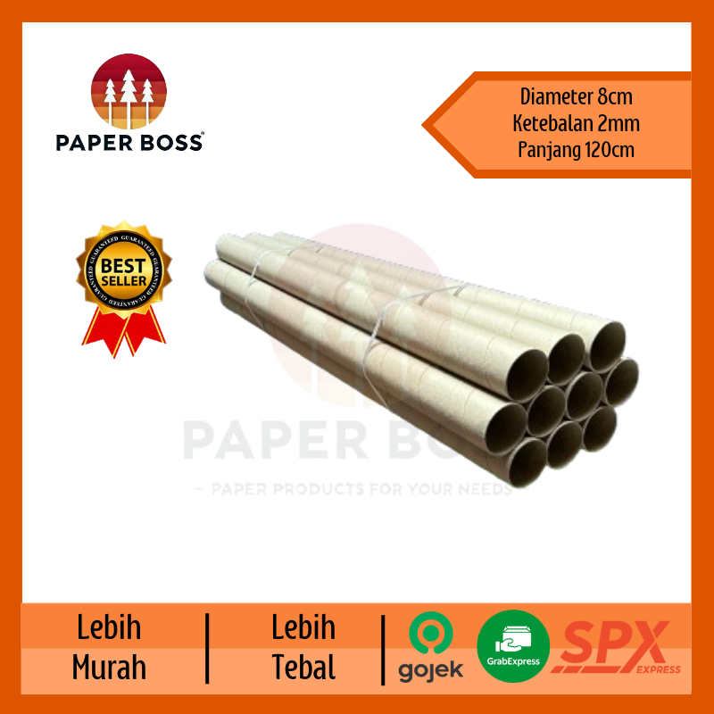 

Selongsong / Bobin / Paper Core /Cones / Packing Sticker / Packing Joran / Packing Poster 8 x 120 cm & 8 x 125 cm