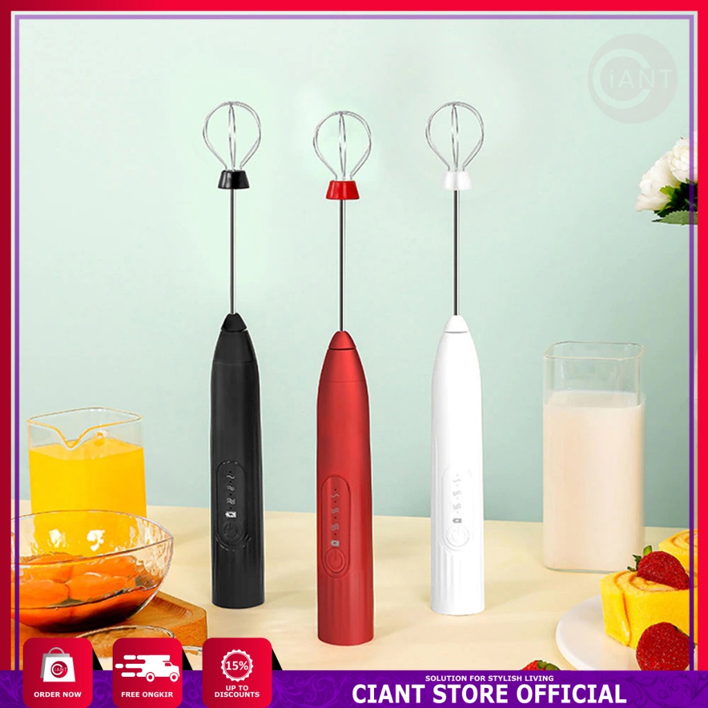 HAND MIXER MINI PENGOCOK TELUR MILK KOPI MAKER ADONAN KUE CHARGER USB