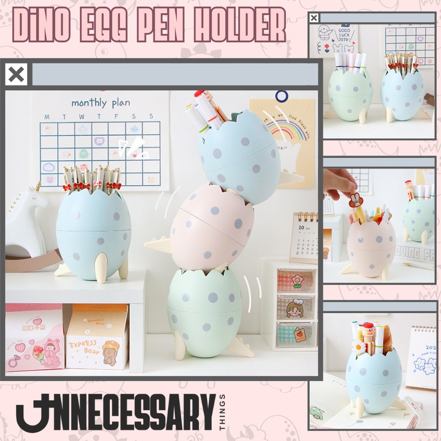 

Tempat Pensil Kosmetik Alat Tulis Telur Dino Multifungsi Pen Holder Serbaguna Stationary Box Organizer Desk Office Meja Kerja Dinosaur