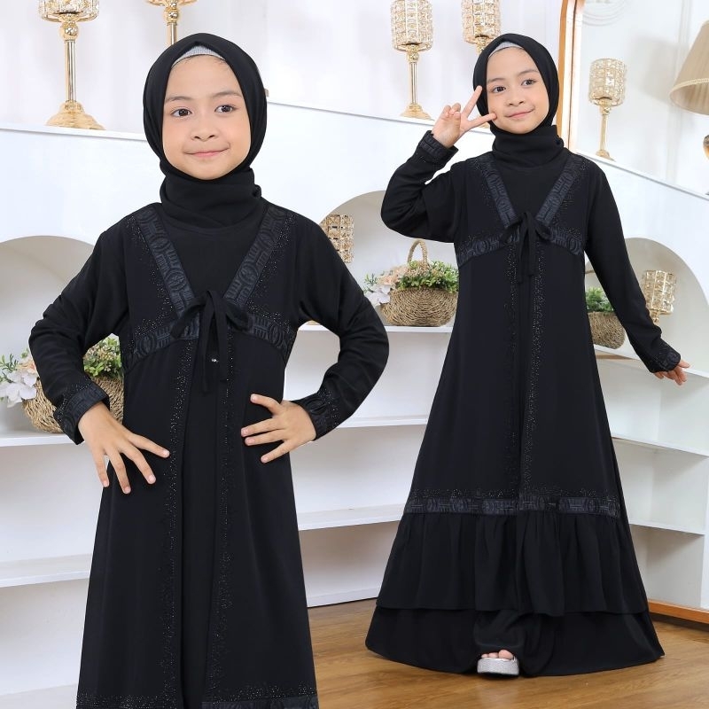 GAMIS ABAYA TURKEY ANAK / GAMIS FOSHION ANAK/ SIMPEL, ELEGAN, MEWAH ( LESTI)