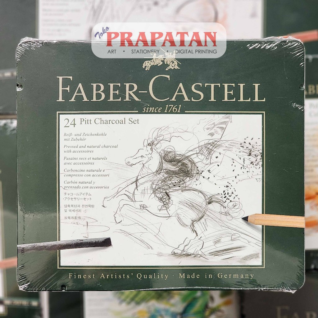 

Faber Castell Pitt Charcoal Pencil Set 24C 112978 | Pensil Arang | Finest Artist Quality