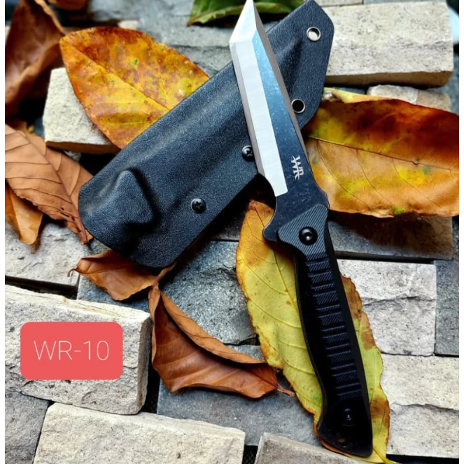 Pisau Tactical Kydex WR 10 / Pisau WR Tactical Outdoor + Holster Dan Teklock / Pisau Camping Surviva