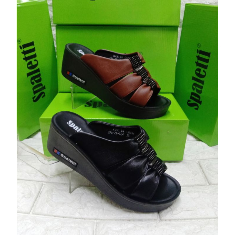 Sandal import wedges wanita SPALETTI SPA 19-074 Original