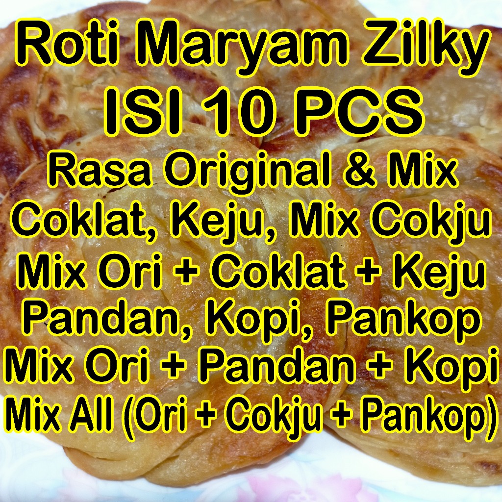 

Roti Maryam Coklat Keju Isi 10 Pcs Zilky Original Pandan Kopi Frozen Beku Mariam Cane Canai Pipih Flat Bread Prata Pratha Paratha Parata Pharatha Pharata Konde Kenyang Original Bukan Tawar Isi 5 20 Murah