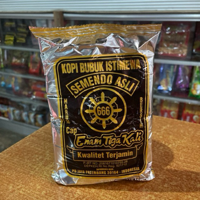 

1 BKS KOPI SEMENDO ASLI CAP 666 190GR PALEMBANG TERLARIS