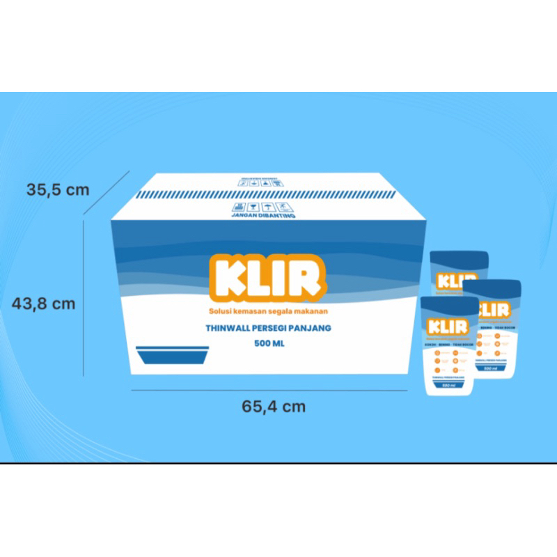 (1 DUS) Thinwall KLIR 500ml Persegi Panjang / Thinwall 500ml Persegi Panjang / Thinwall 500ml Perseg