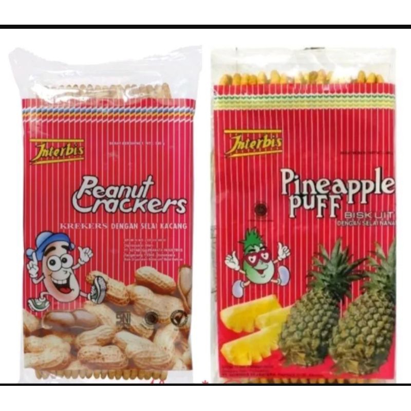 

Interbis Pineapple Puff Peanut Crackers / Biskuit Dengan Selai Nanas Selai Kacang