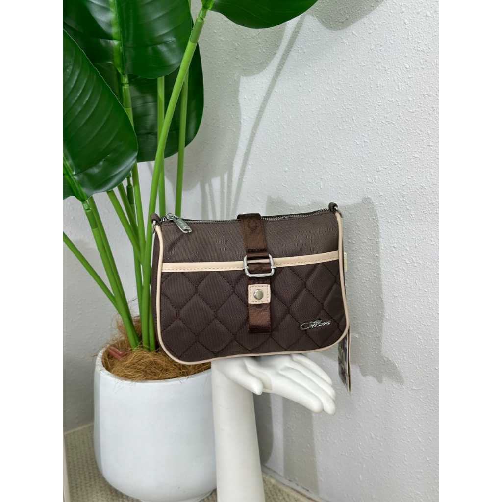 Selempang Wanita Chibao Tas Selempang Wanita Model Rantai Motif Kotak Hitam Chibao AM-60607-22-110