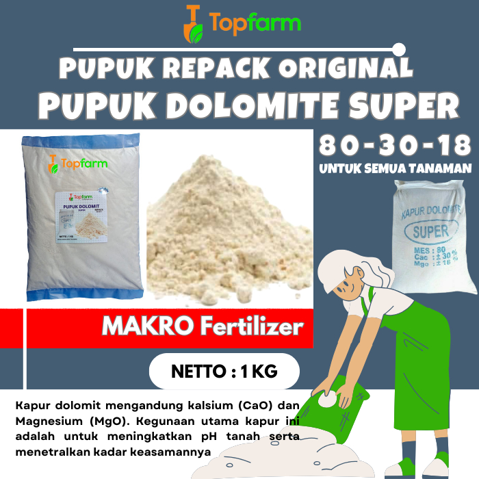 Pupuk Dolomit 1 Kg / Pupuk Dolomit Cair Untuk Ph / Pupuk Dolomit Untuk Cabe / Kapur Dolomit Pertania