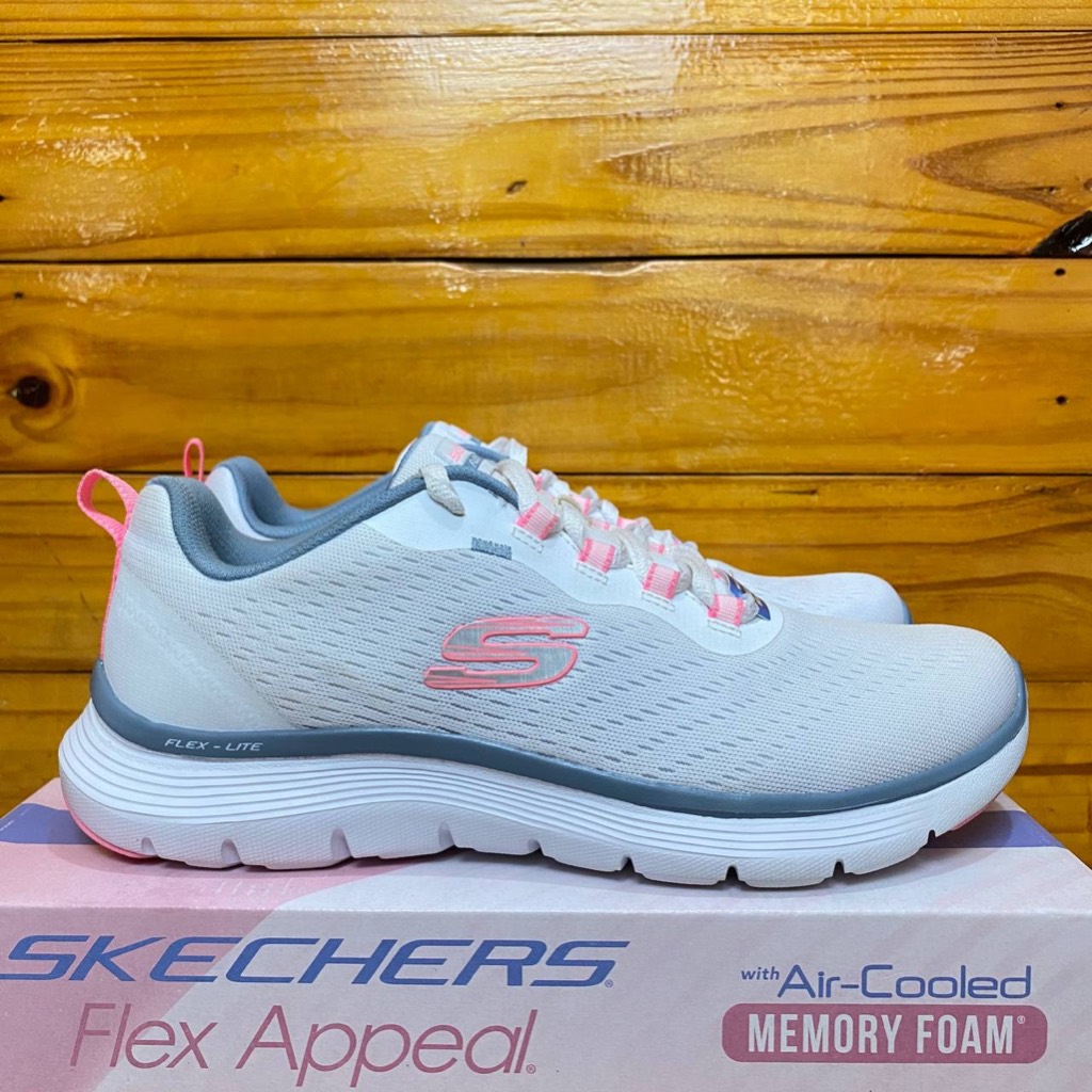 3 VARIASI WARNA SEPATU SKECHERS WANITA SKECHERS FLEX APPEAL 5.0 150201 PINK YELLOW & BLACK WHITE  SN