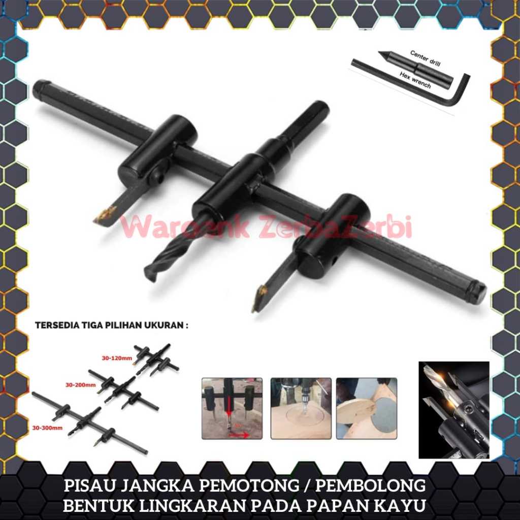 MATA BOR PISAU JANGKA ADJUSTABLE DRILL BITS CIRCLE HOLE SAW CUTTER PEMBOLONG PELUBANG PEMOTONG PAPAN