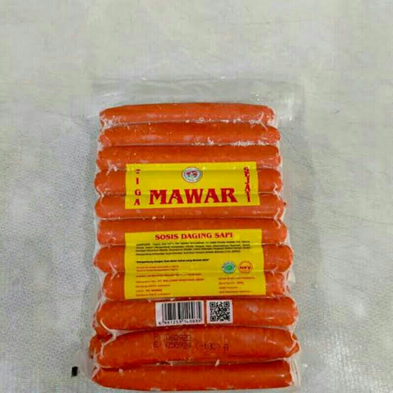 

Sosis Mawar rasa sapi 800 gr 34 pcs