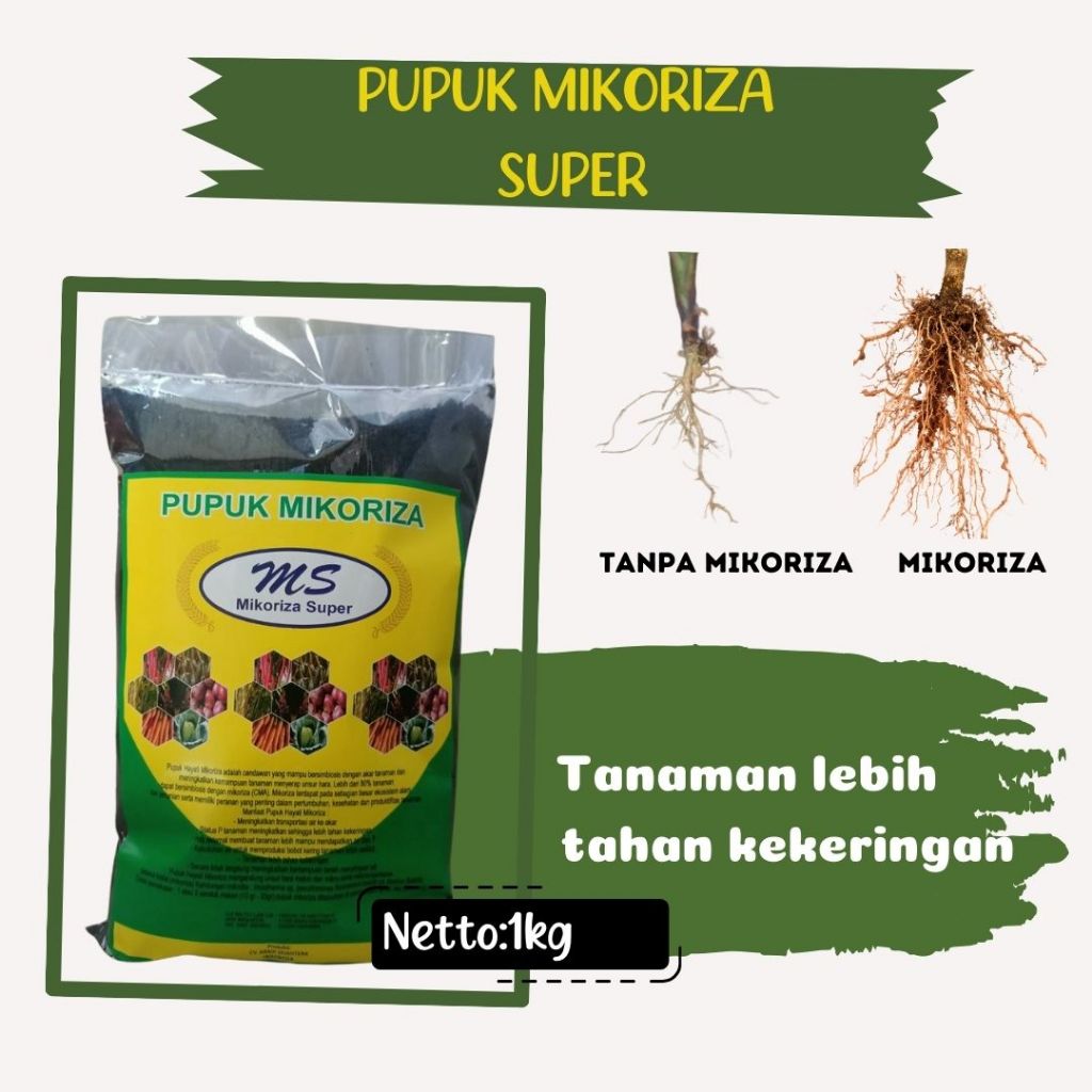 Pupuk Hayati Mikoriza 1kg, Pupuk Mikoriza Super Penyubur Tanah Tanaman