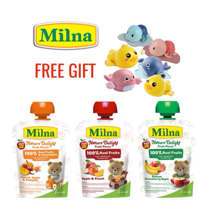 Milna Nature Delight Fruit Puree 80g / jus buah bayi / Mpasi bayi MILNA NATURE DELIGHT Fruit Puree 8