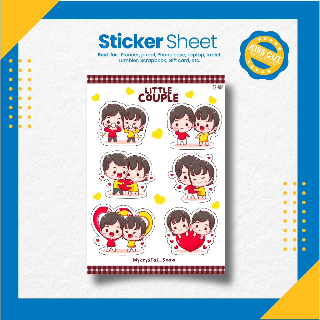 

Stiker Couple Lucu Estetik / Cute Little Couple Sticker Sheet Aesthetic [CS-003]