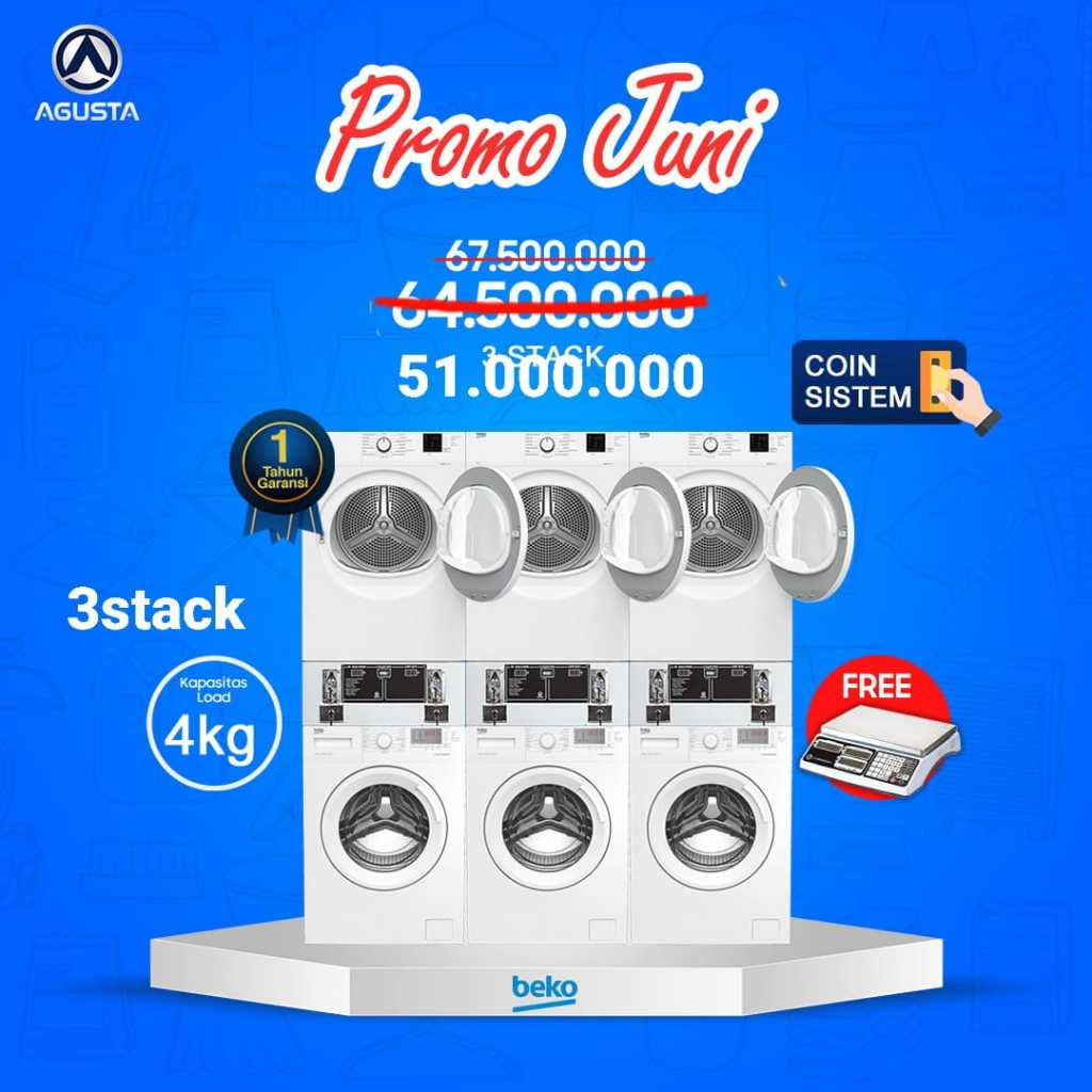 Beko Mesin Laundry Koin 3 Stack Promo Januari