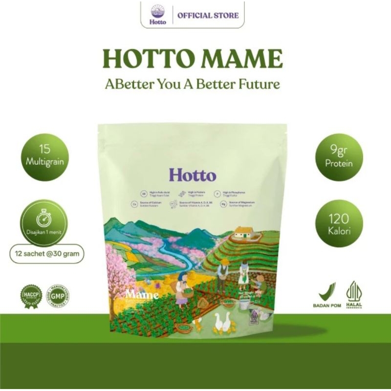 

Hotto Mame Protein Multigrain With Edamame 1 Pouch 12 Sachet