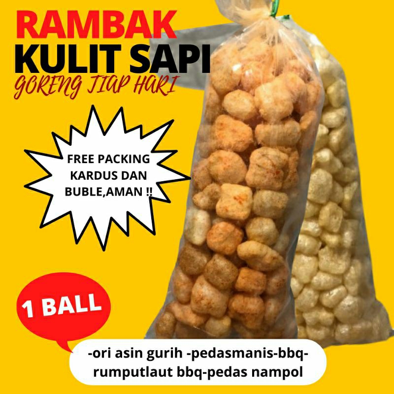 

UD.BERKAH MULIA 1 BAL KRUPUK KULIT SAPI ORIGINAL ASIN GURIH RENYAH NIKMAT